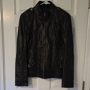 Guess Black Leather Jacket